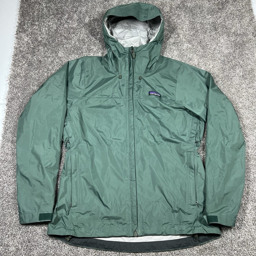 Patagonia Torrentshell 3L Rain Jacket Womens L Lightweight Nylon Green Gorpcore